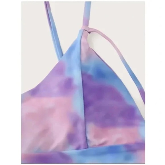 CLEARANCE Tie Dye Harness Strappy 2Pc Bikini Swimsuit - Picture 3 of 5